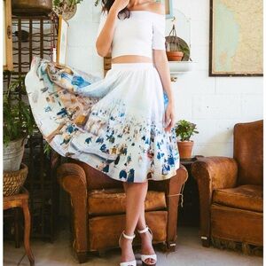 Blackmilk Winterscape Pocket Midi A-Line Skirt